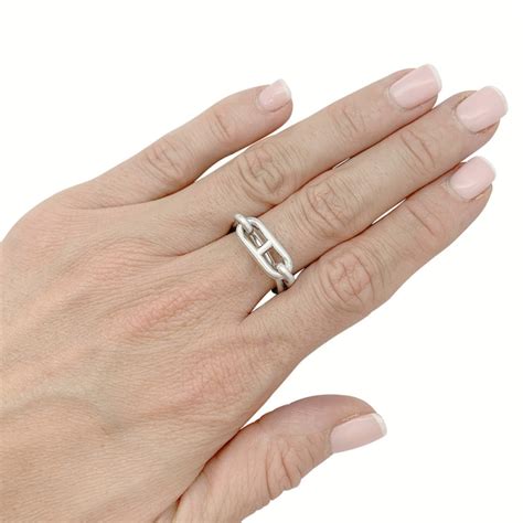 bague hermes h|bague hermes argent maillon.